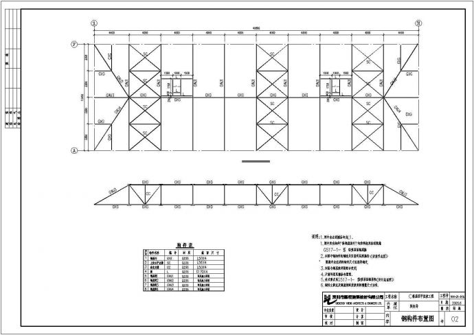 粮食局屋顶平改坡钢结构工程结构施工图_图1