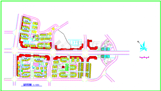 【天津市】某居住小区详细规划总平面图-图一