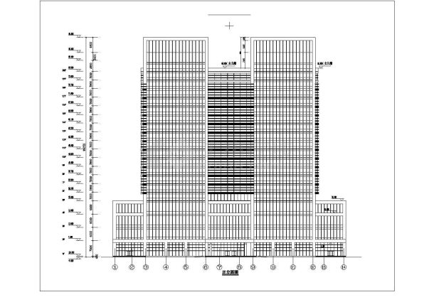 [唐山]某58945.1㎡20层办公综合体建筑方案图（含效果图）-图一