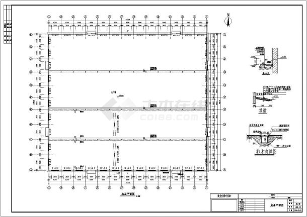某5336.25平方米单层钢结构厂房建筑结构施工图-图二