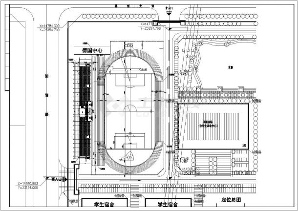 [合肥]某学院400米标准塑胶运动场建筑施工图VIP-图一
