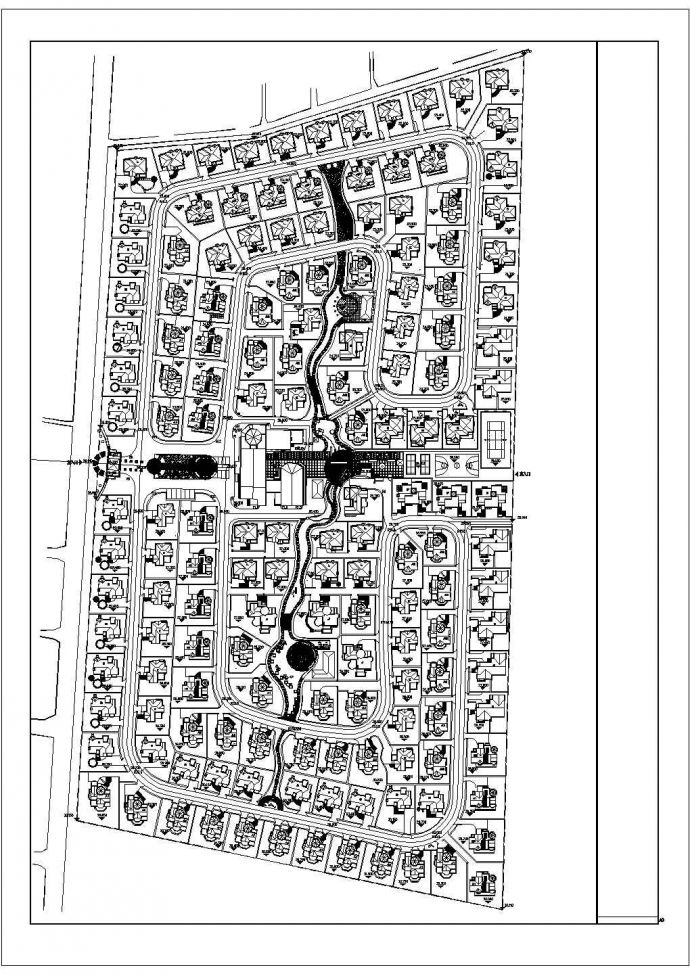 某市高档别墅区规划施工设计总图纸_图1