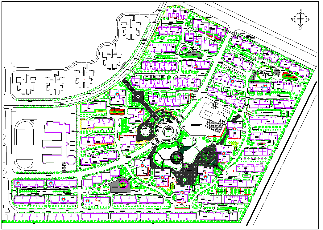 【淮安市】某地居住小区规划总平面图