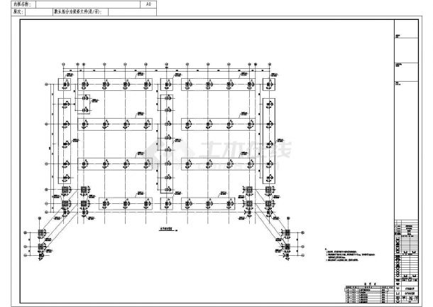 地上单层门式刚架钢结构工业厂房结构施工图-图一