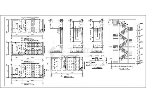 某县2913.59㎡四层第三中学教学楼建筑施工图（含效果图）VIP-图二