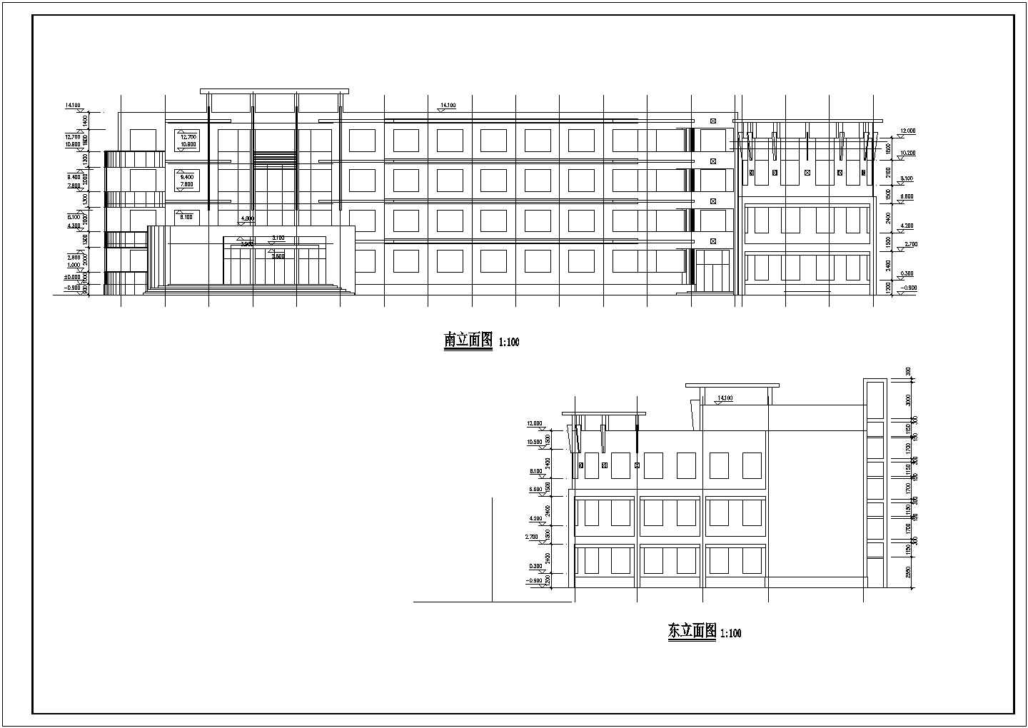 某师范大学附属中学四层教学科研楼建筑方案图