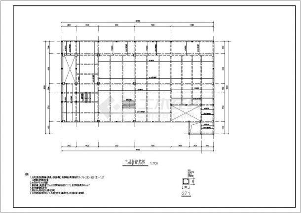 六层钢框架房管所办公楼结构施工图-图一