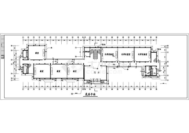 某中学6595㎡五层教学实验楼建筑施工图-图二