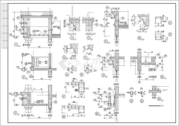 欧式独栋三层餐饮建筑设计方案施工图CAD-图一