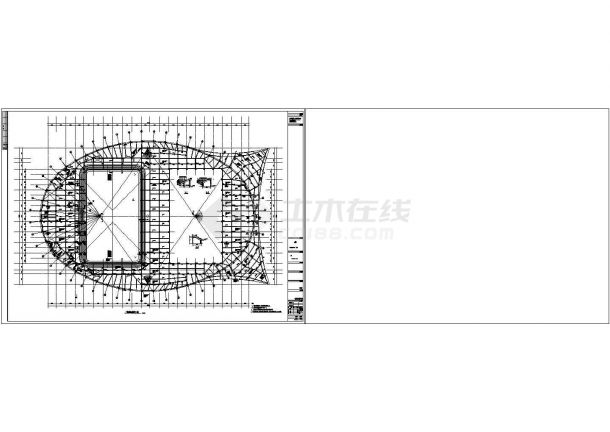 框架-钢支撑钢结构屋盖奥林匹克公园体育馆结构施工图-图二