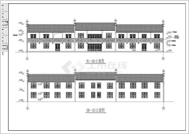 某地居士房古建筑设计图（共5张）-图一