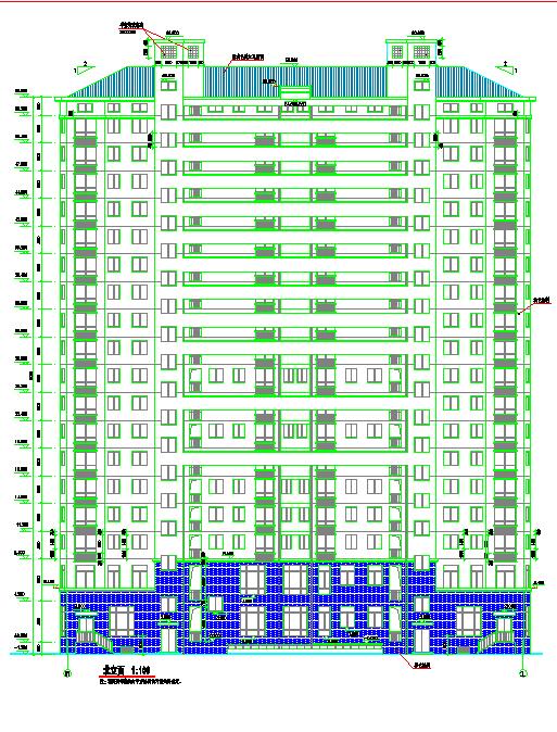 某地18高层住宅楼全套建施图（共26张）_图1