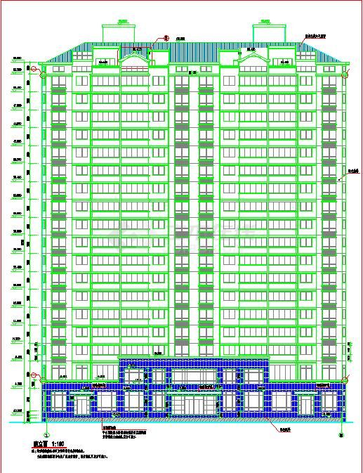 某地18高层住宅楼全套建施图（共26张）-图二
