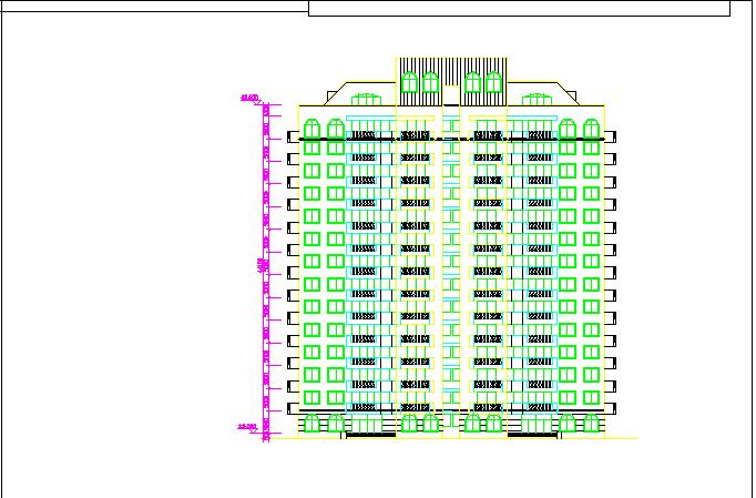 某地14层住宅建筑设计图（平立面图）_图1