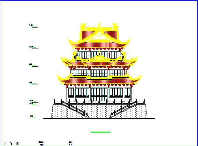 某地大型万佛殿详细建筑设计立面图_图1