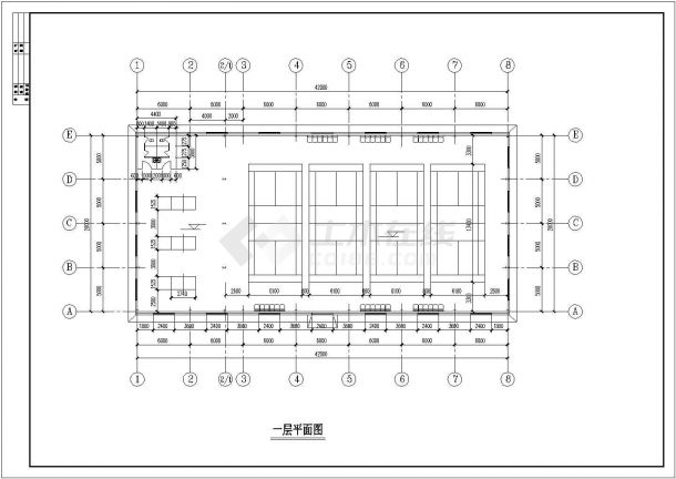 [海南省]某840㎡单层羽毛球馆建筑施工套图（2010.4最新设计）VIP-图二