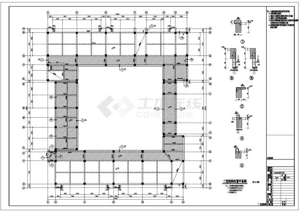 五层钢筋混凝土框架结构小学结构施工图（独立基础）-图二