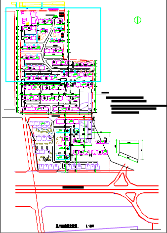 某地大型小区建筑设计定位施工详图_图1