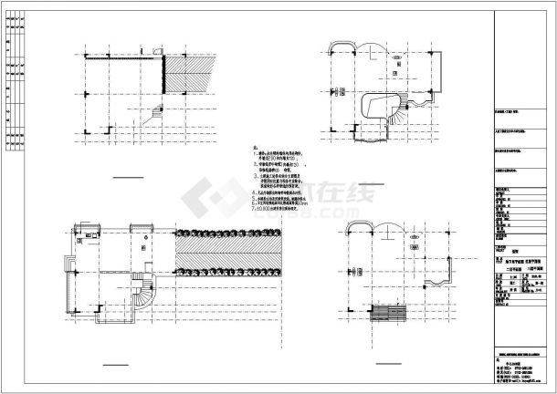 三层框架结构别墅结构施工图（含建筑带阁楼）-图一