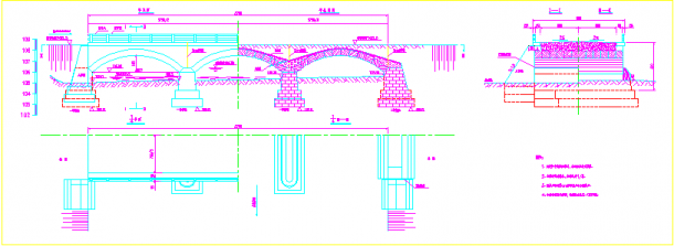 某桥梁石栏杆结构设计施工cad图纸-图二