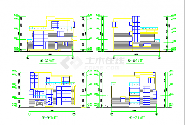 某地小型别墅建筑设计施工图（共3张）-图一