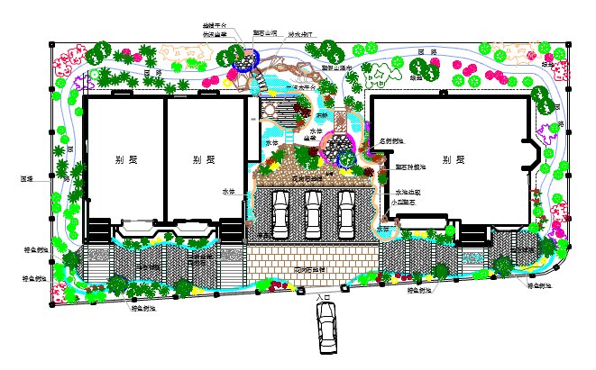 某地大型别墅景观详细方案建筑设计图_图1