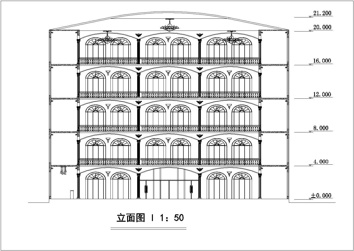 某大堂装修施工设计图纸（共8张）