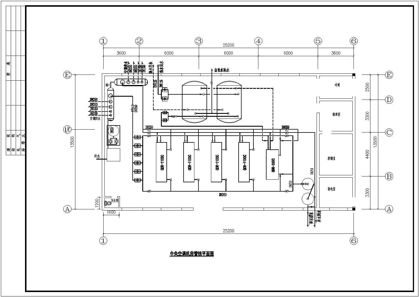 某小区地暖泵机房cad设计施工图