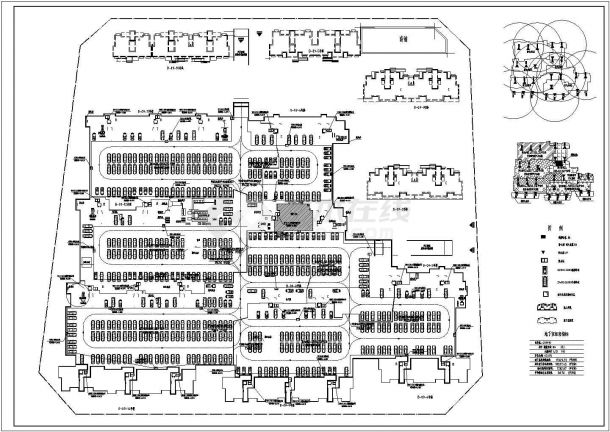 某19320.32㎡经济适用房小区地下车库建筑方案图-图一