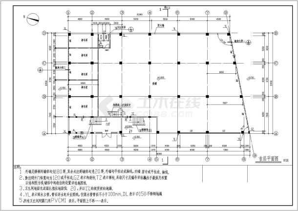 某地区不规则住宅建筑设计施工图纸-图一