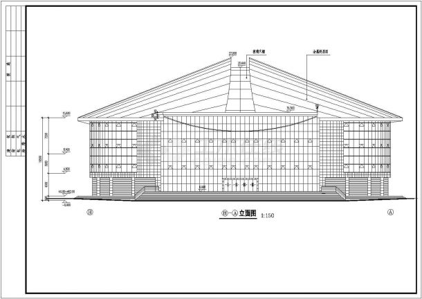 [重庆]某三层框架结构体育馆建筑幕墙施工图图-图二