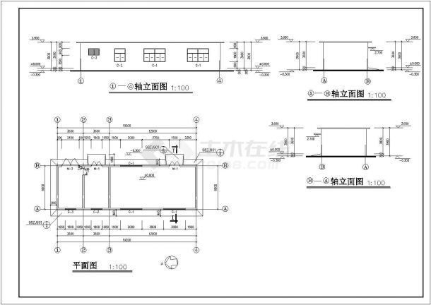 某城市污水处理厂办公楼、附属机房、水池建筑施工图-图二