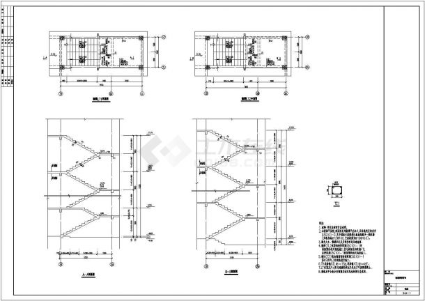 六层加固混凝土框架结构办公楼结构施工图-图一