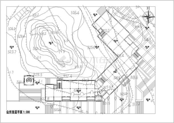 某地区小型二层会所建筑设计图纸（共4张）-图二