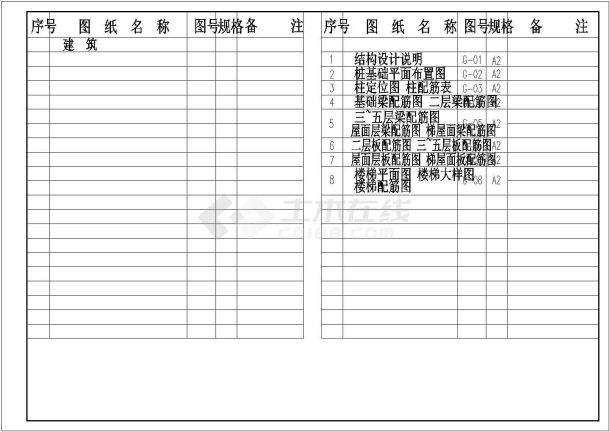 六层框架剪力墙结构私人住宅结构施工图(平法表示)-图一