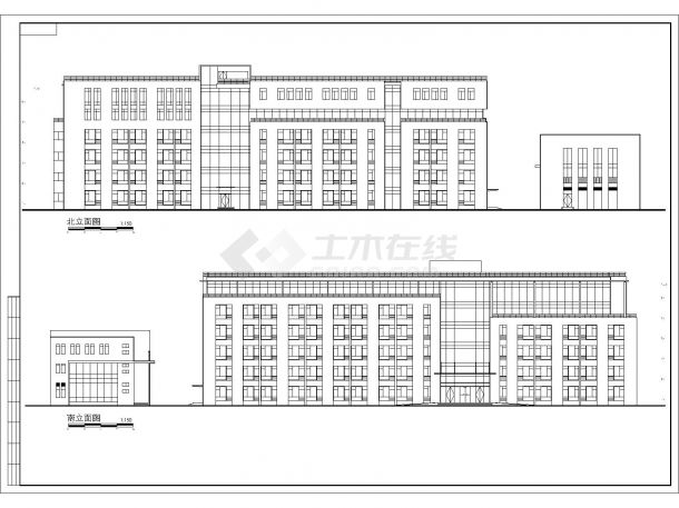 [上海]13307㎡6层现代风格民航业务用房建筑设计施工图（含效果图）VIP-图一