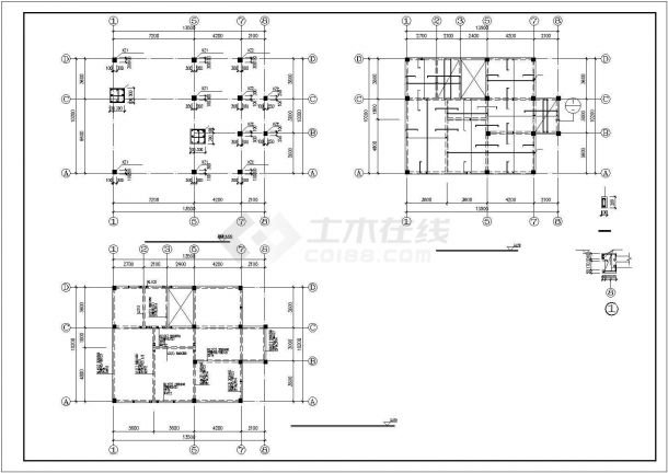 13.5米X10.2米框架别墅结构施工图（独立基础）-图一