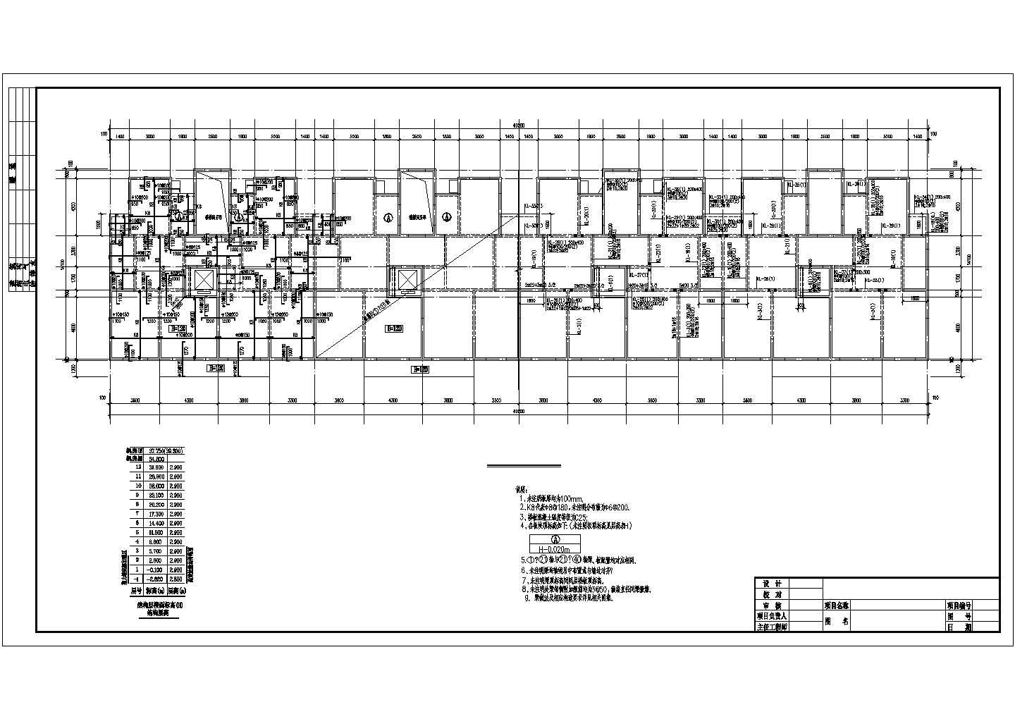 十二层剪力墙结构公寓结构施工图（筏形基础）
