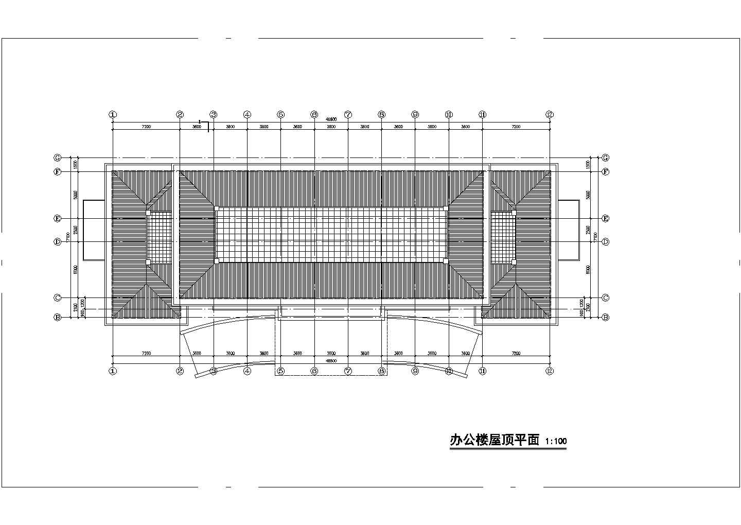 五层豪华中式办公楼建筑施工设计全套cad图纸