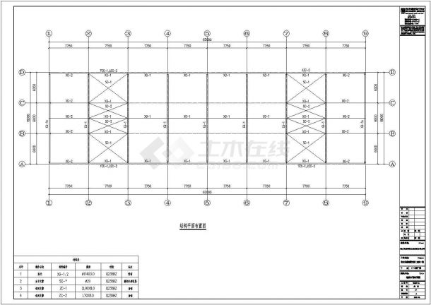 18米跨带吊车门式刚架结构施工图（6度抗震）-图一