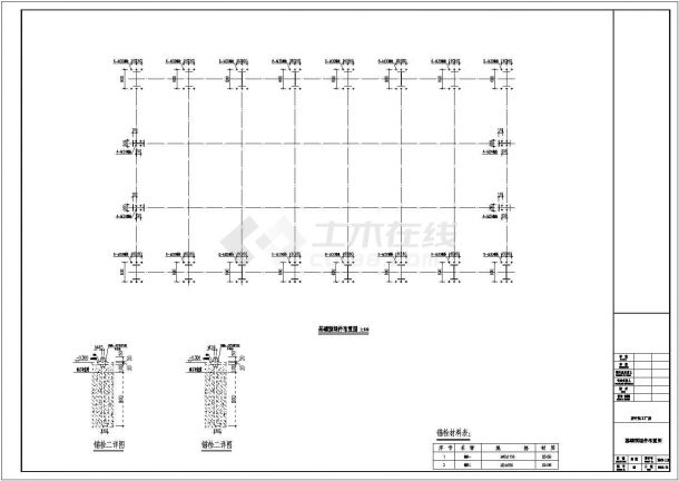 24米跨门式刚架茶叶加工厂房结构施工图（独立基础）-图一
