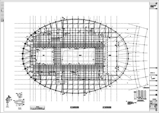 钢筋混凝土框架-钢桁架屋面奥林匹克游泳馆结构施工图-图二