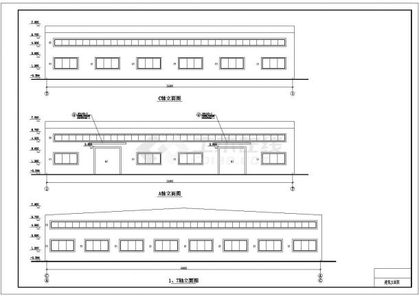 40米跨门式刚架单层厂房结构施工图(含建施)-图一