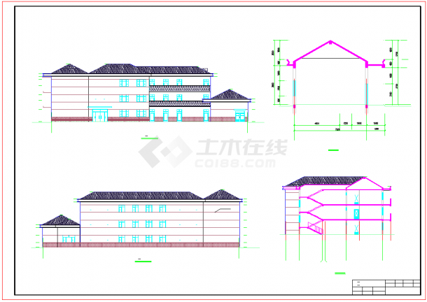 衢州市某2532㎡三层养老院综合楼建筑方案图-图二