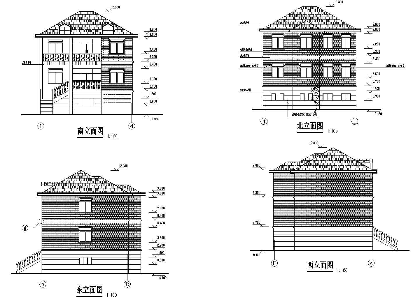 某小型农居房建筑设计施工详细图纸