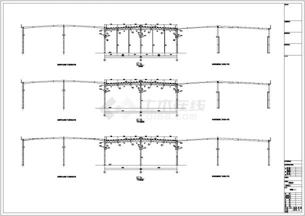 单层钢结构车间连廊结构施工图（含pkpm计算、建筑图）-图一