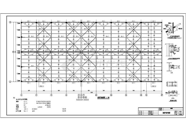 24米跨混凝土柱门式刚架厂房结构施工图-图二