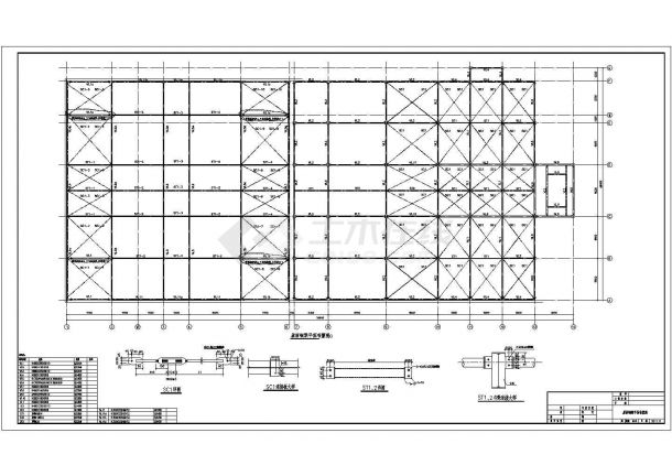 局部二层36米跨门式刚架厂房结构施工图-图一