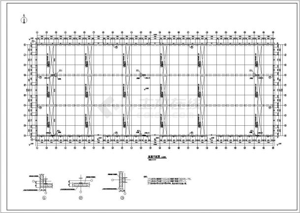 单层门式钢架厂房结构施工图(含建筑)-图二
