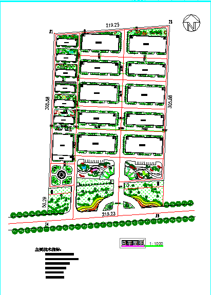 某地小型厂区建筑规划设计总平面图-图一